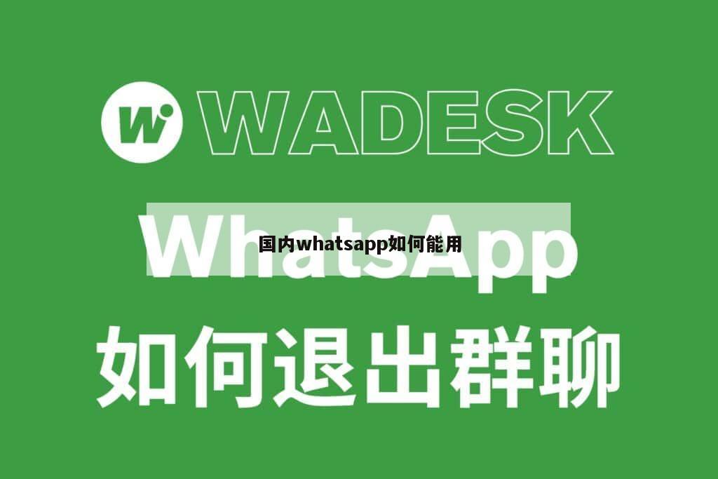 国内whatsapp如何能用